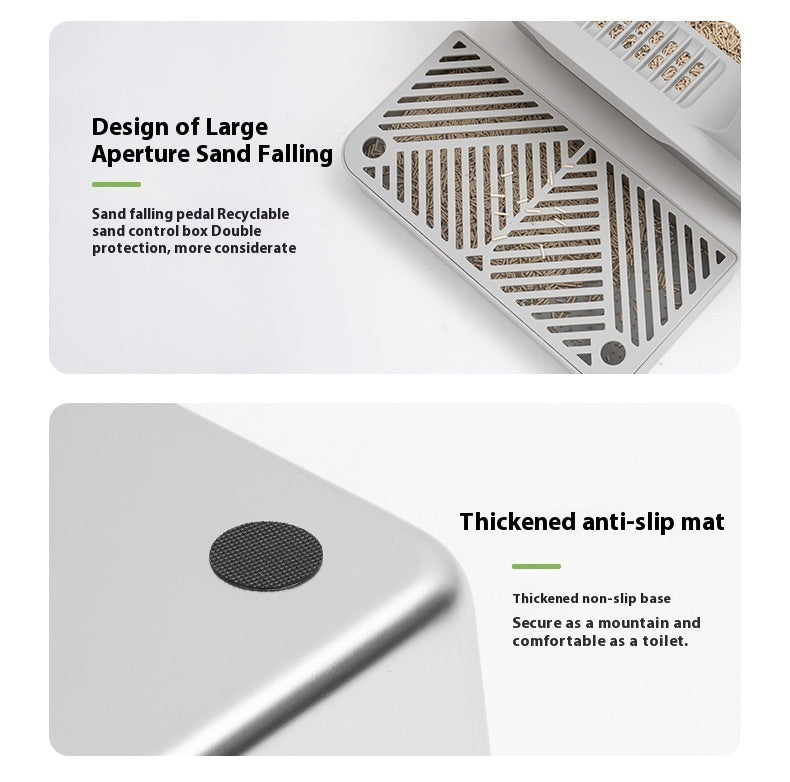 Alloy Litter Box Easy To Clean Widen And Thicken Leak-proof Sand Large Space Semi-closed Cat Toilet