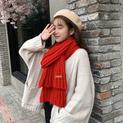 Men's Fashion Versatile Solid Color Warm Scarf