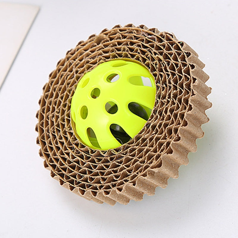 Corrugated Paper Cat Toy Plastic Ball