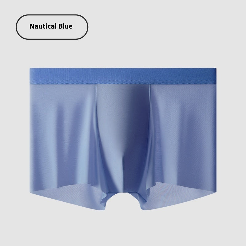 Cool Feeling Ice Silk Men's Underwear Antibacterial Crotch Boxers