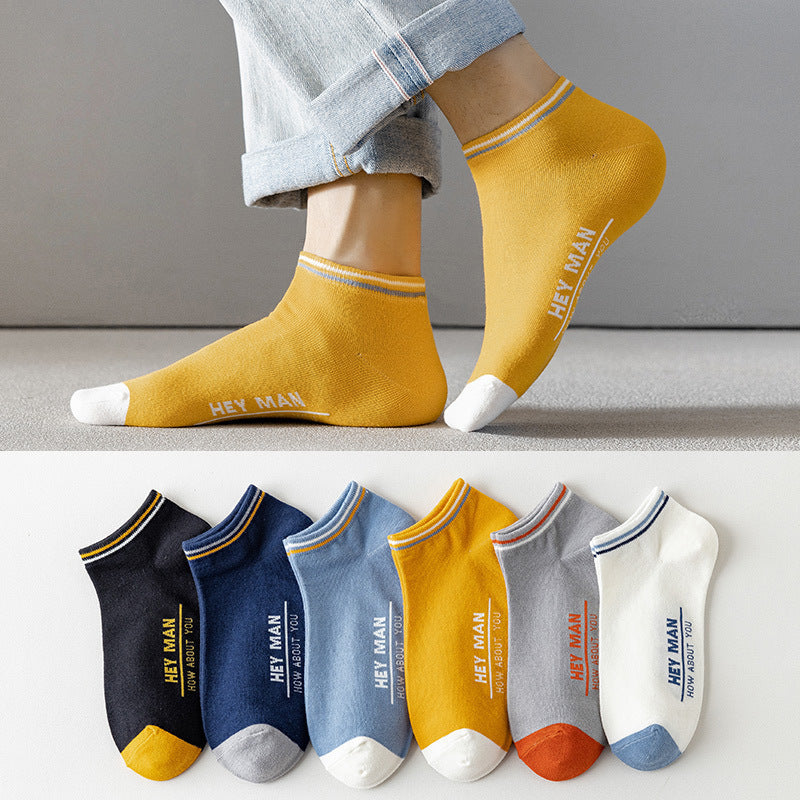 Men's Socks Shallow Mouth Cotton Spring Autumn