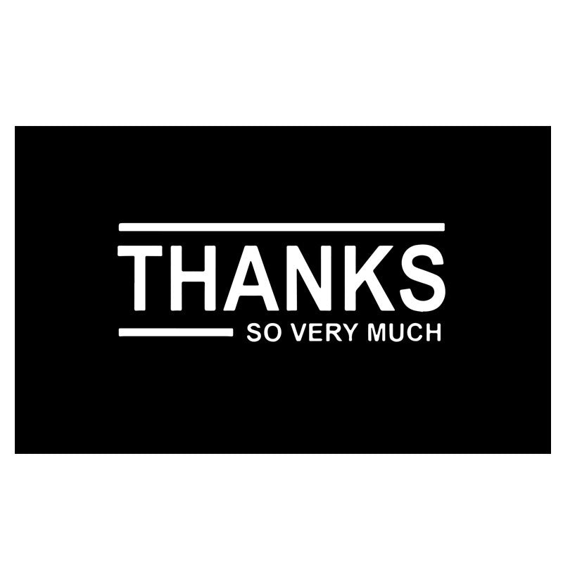 Gift Packaging 50 SheetsPack Simple Black Thank You Cards