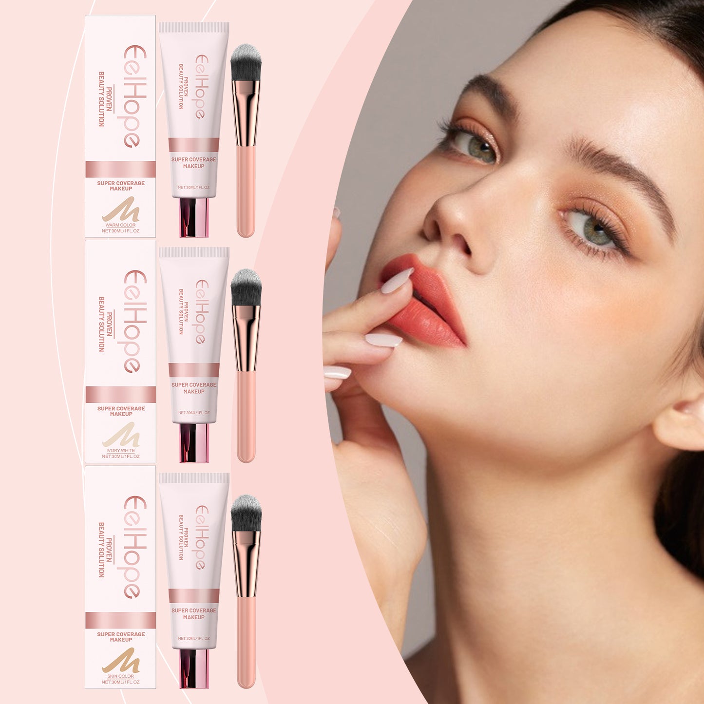Eelhope Concealer Liquid Foundation Natural Lightweight Moisturizing And Brightening Concealer Strong Oil Control Concealer Liquid Foundation