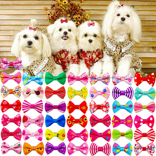 Pet Hairpin Headwear Dog Cat Ornaments Bow Headflower