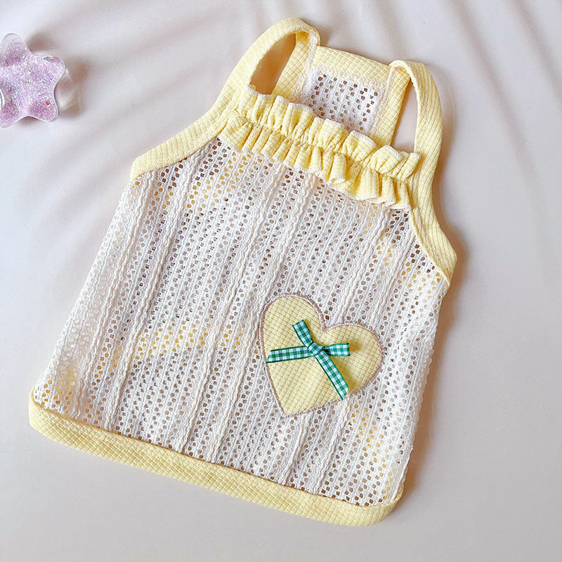 Cool Breathable Sweetheart Embroidered Vest Pet Cat Dog Clothes