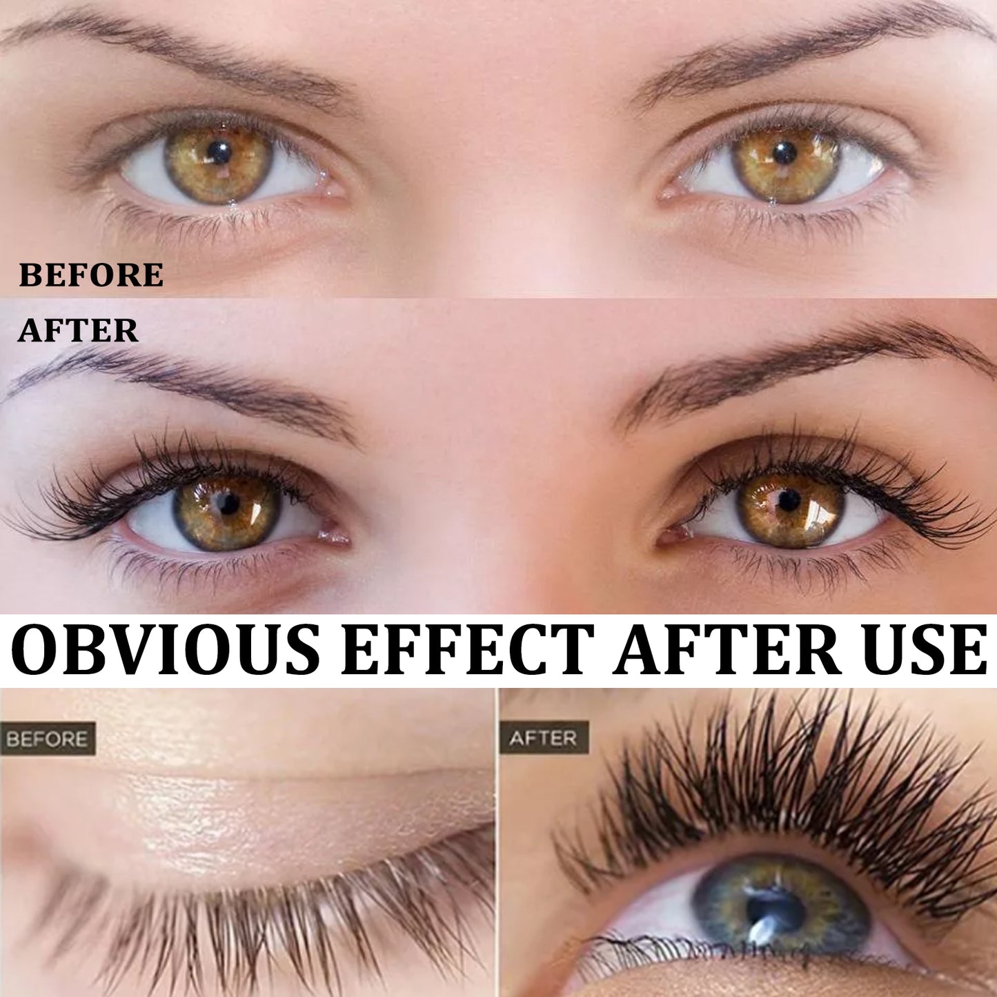 EELHOE Mascara Black Curling Eyelash Natural Eyebrow Mascara Moisturizing Traceless Lengthening Mascara