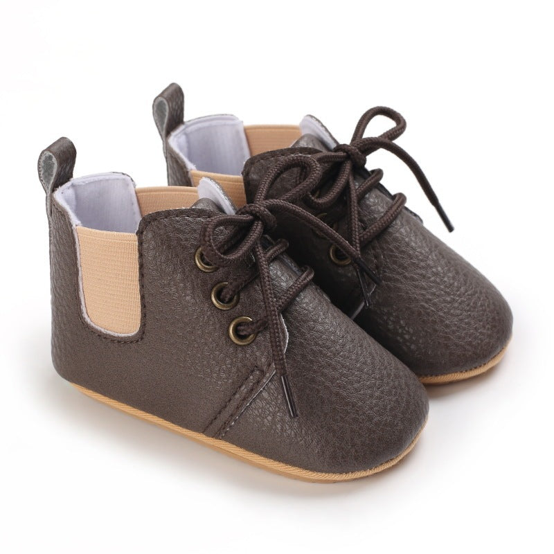Spring And Autumn Baby Soft Bottom High-top Casual Toddler Shoes For 0-1 Years Old