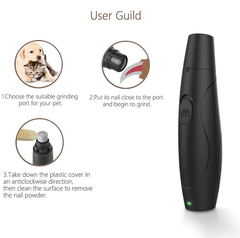 Safe Charging Low Noise Pet Electric Nail Polisher