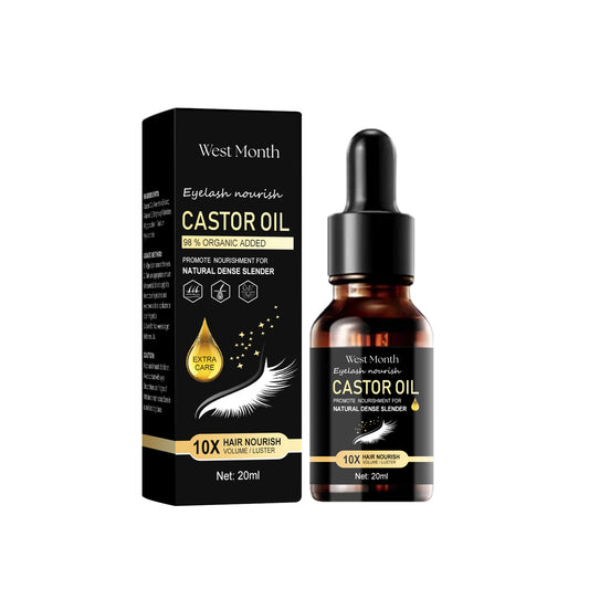 West&Month Castor Oil Mascara, Thickening & Moisturizing Natural Long Jet Black Curling Mild Mascara