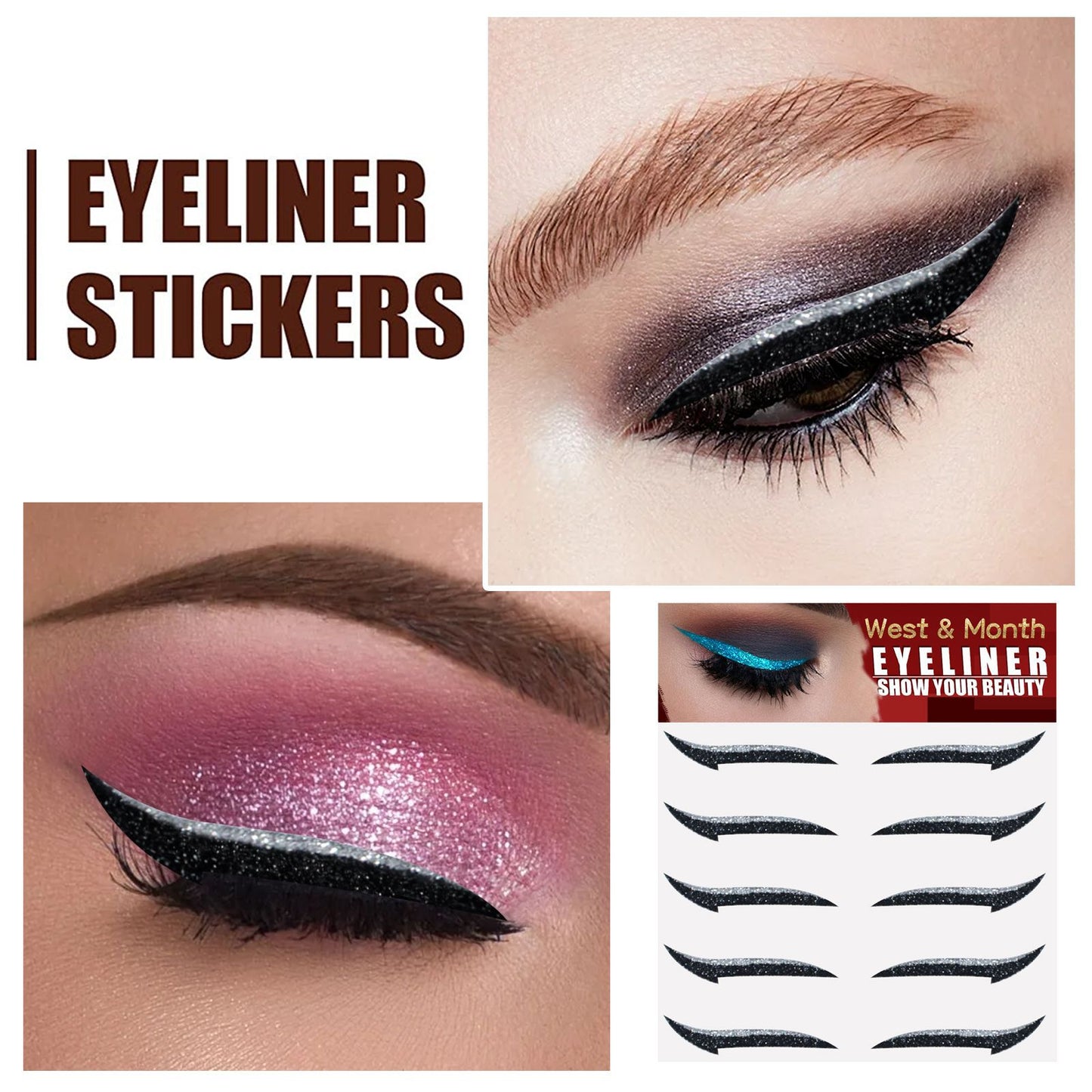 West&Month Eyeshadow Stage Makeup Eye Makeup, European And American Eyeliner Self-Adhesive Double Eyelid Eye Makeup