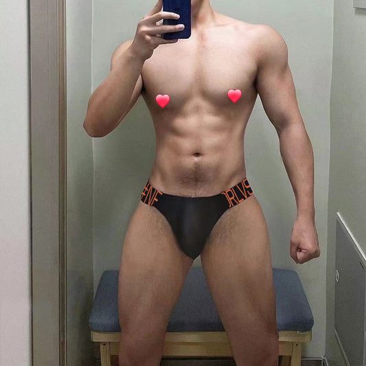 Men's Triangle Underwear High Fork Cotton Comfortable Low Waist Sports Anti-wear Leg Seamless Youth