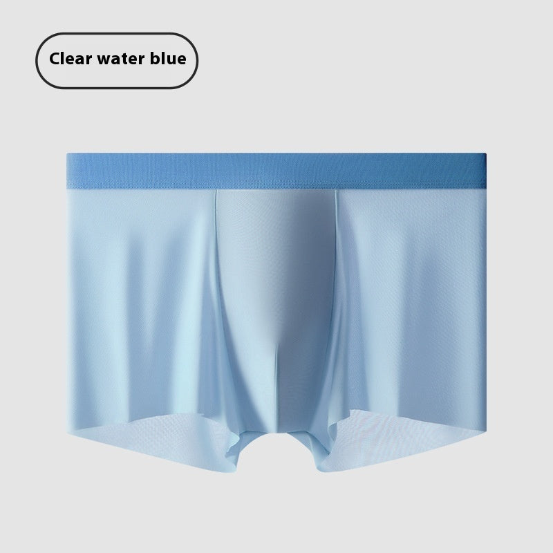 Cool Feeling Ice Silk Men's Underwear Antibacterial Crotch Boxers