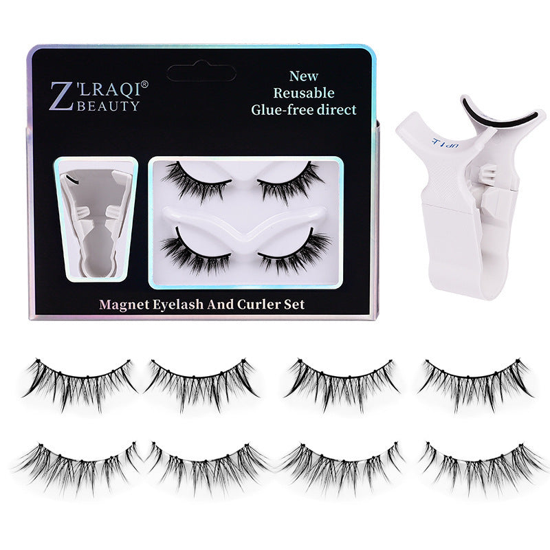 Non Adhesive Thick One Piece Magnetic Suction False Eyelashes