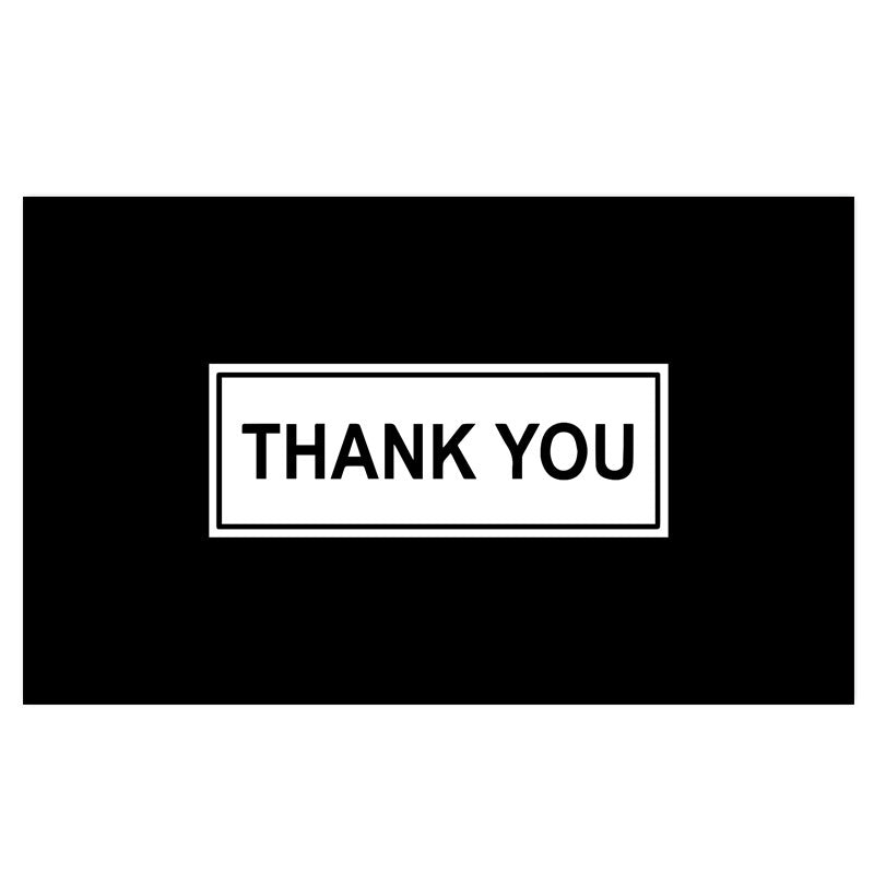 Gift Packaging 50 SheetsPack Simple Black Thank You Cards