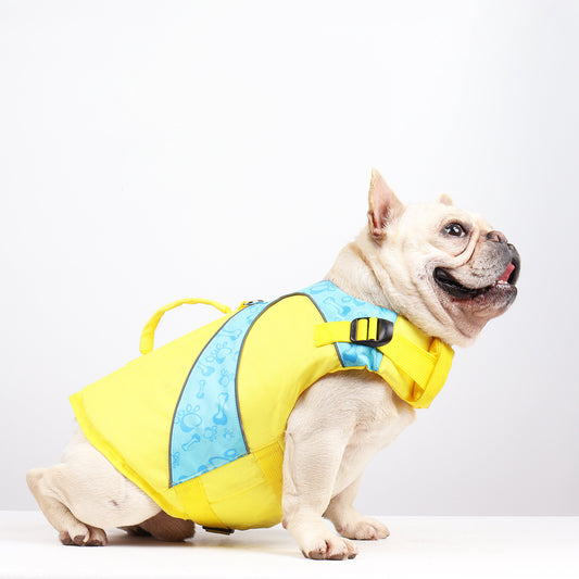 Bright Color Contrast Dog Life Jacket Swimsuit