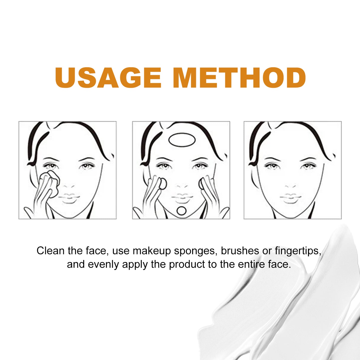 Foundation Cream, Natural Adherence To Non-Greasy Brightening Skin Color Concealer Moisturizing Makeup Cream