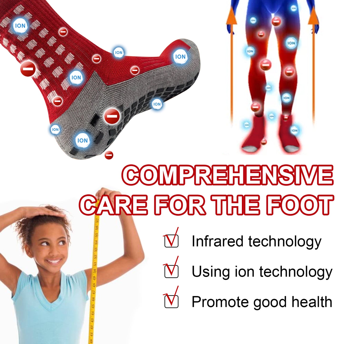 Foot Massage Socks, Outdoor Exercise Fitness Breathable Comfort Foot Massage Promote Non-Slip Warm Socks