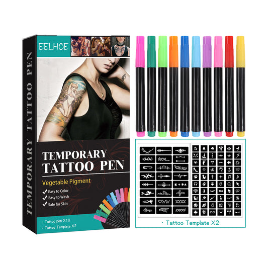 Temporary Tattoo Pen, Face Arm Body Multi-Color Painting DIY Makeup Graffiti Decoration Tattoo Pen