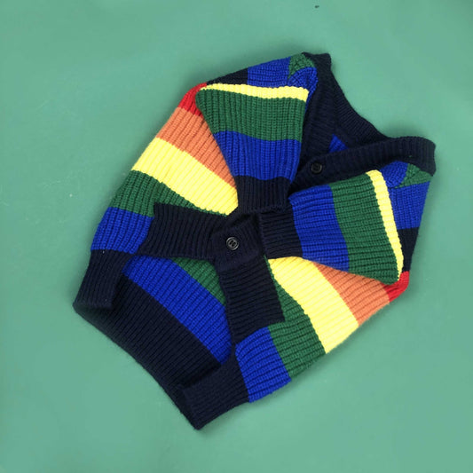 Dog Rainbow Striped Cardigan