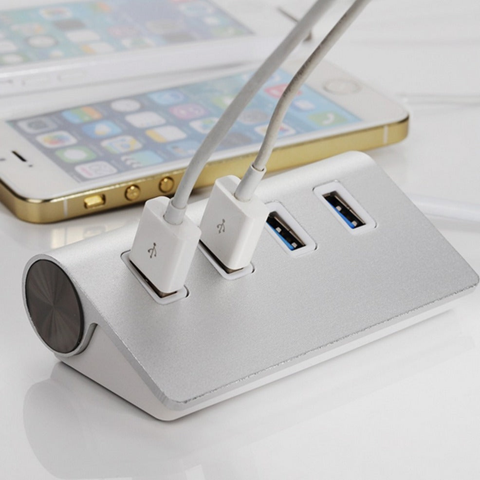 Household Portable Aluminum Alloy Four-port Hub