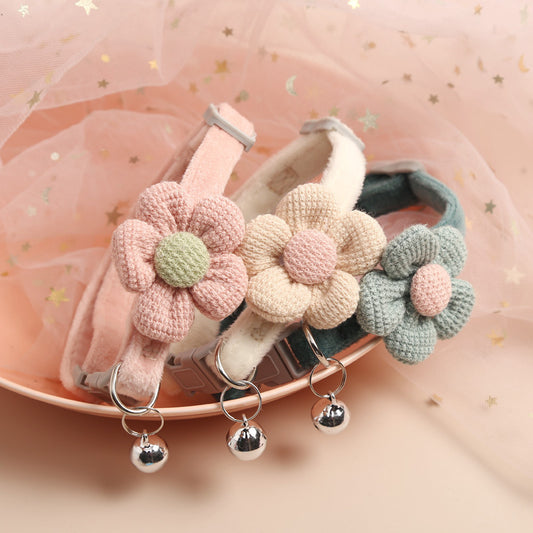 Cute Cartoon Flower Bell Pet Collar