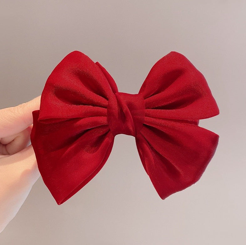 French Pearl Satin Bow Hairpin