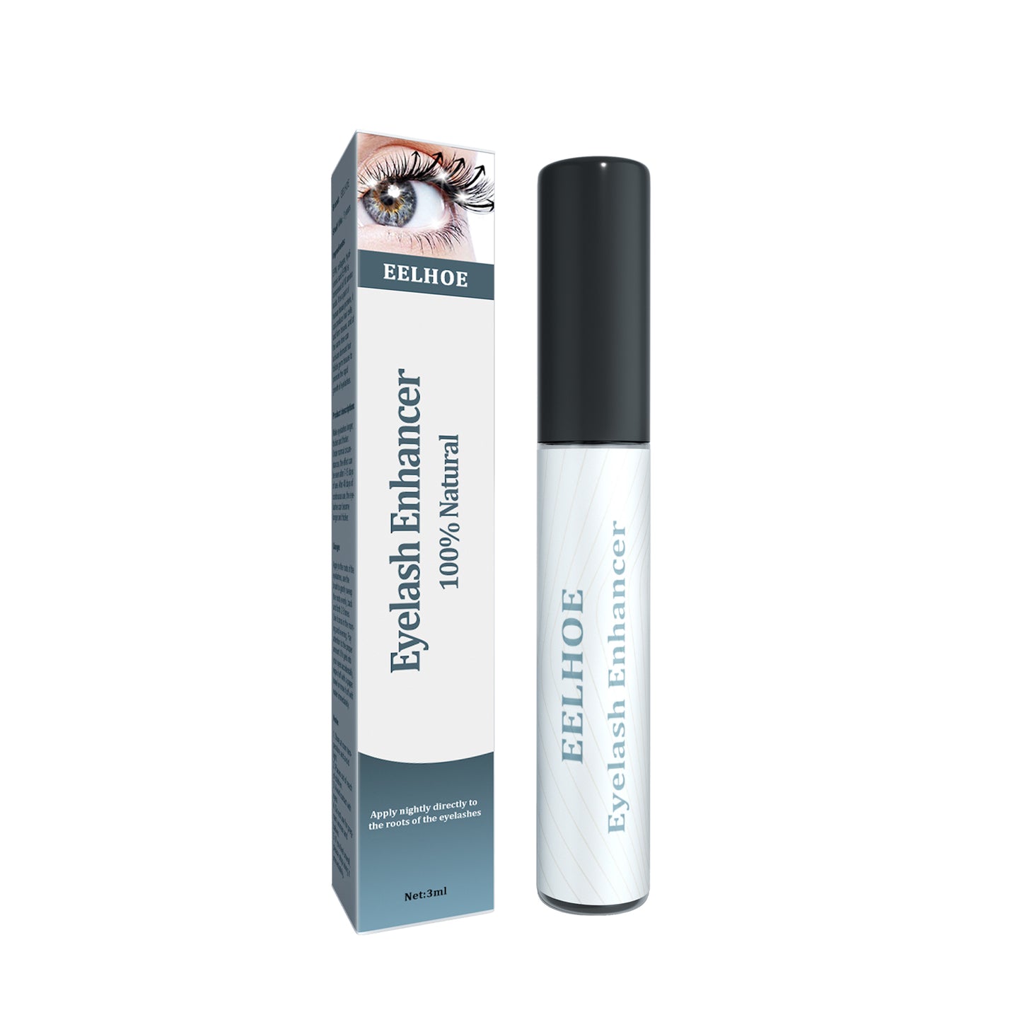 EELHOE Mascara Black Curling Eyelash Natural Eyebrow Mascara Moisturizing Traceless Lengthening Mascara