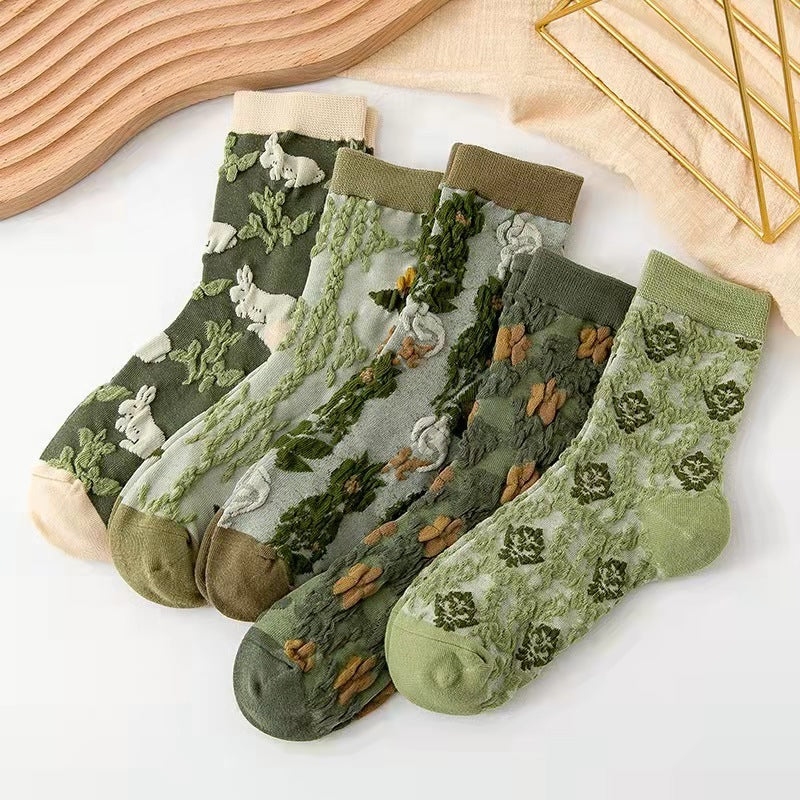 Harajuku Retro Embroidery Spring Kawaii Cute Socks