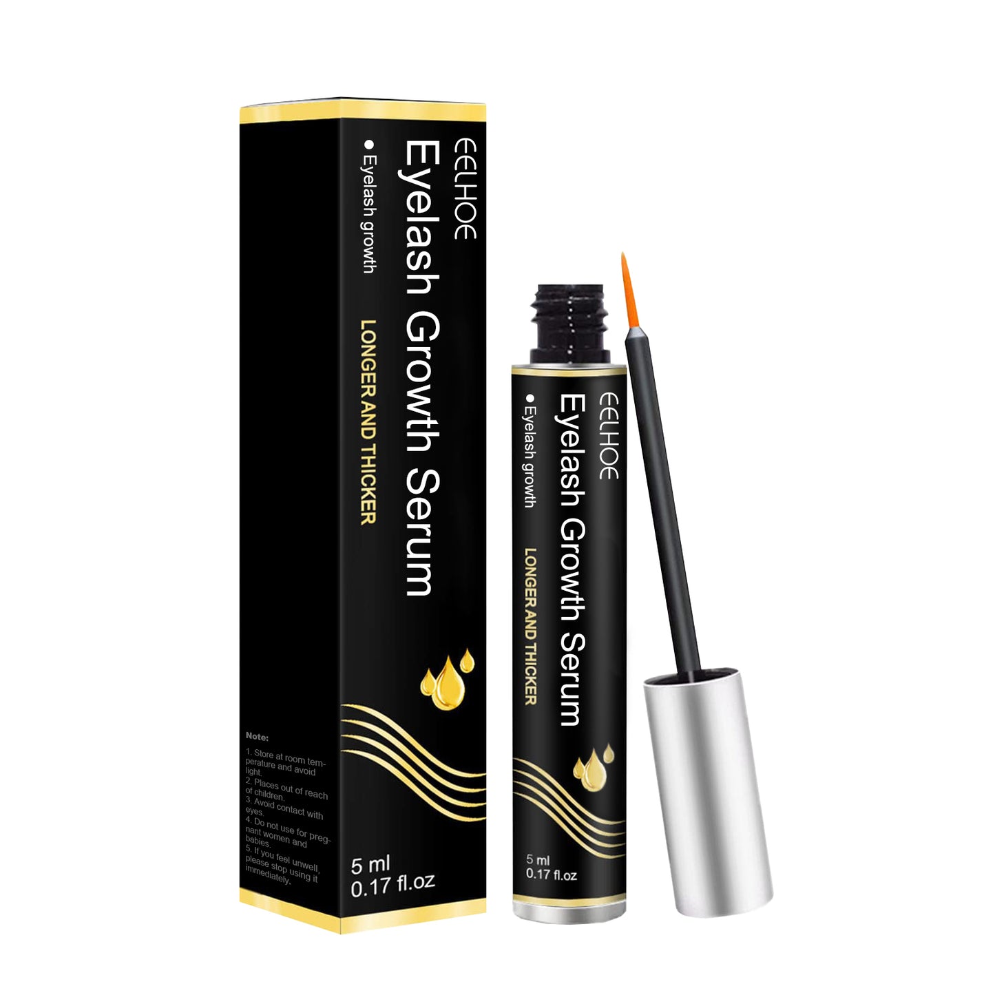 EELHOE Slimming And Lengthening Mascara Without Trace, Natural Mascara Moisturizing Mascara Black Curl Eyelashes And Eyebrows