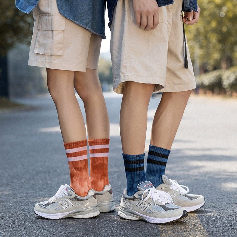 Couple Socks, Men's Autumn and Winter High-Tube Socks, Mid-Tube Parallel Bars