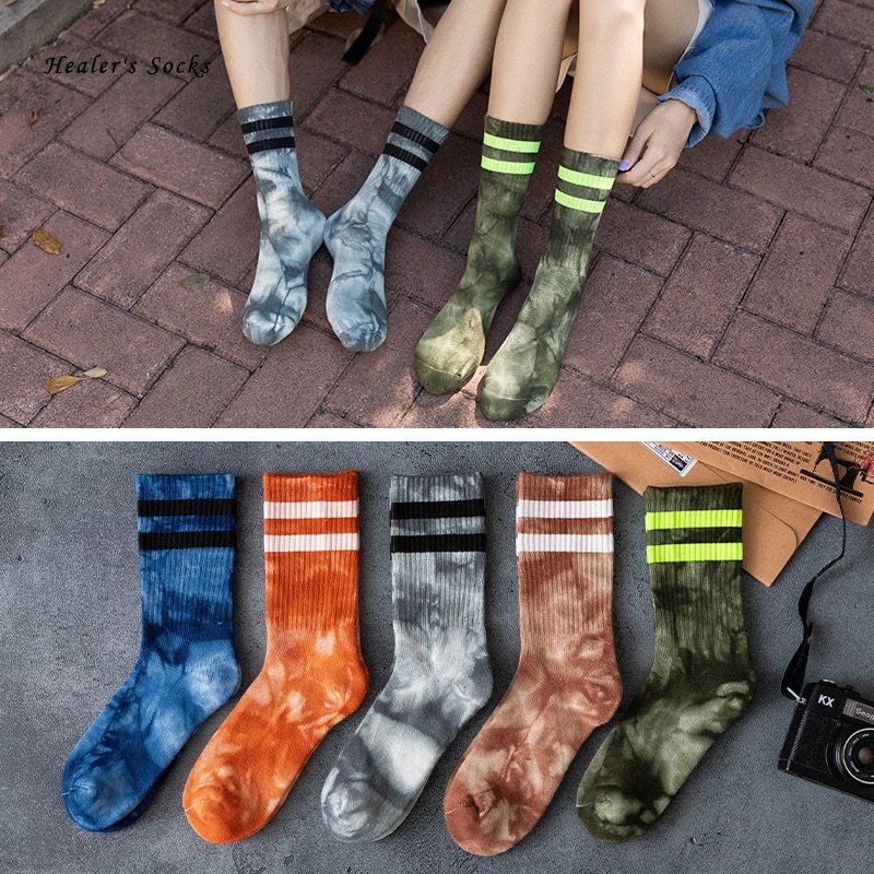 Couple Socks, Men's Autumn and Winter High-Tube Socks, Mid-Tube Parallel Bars