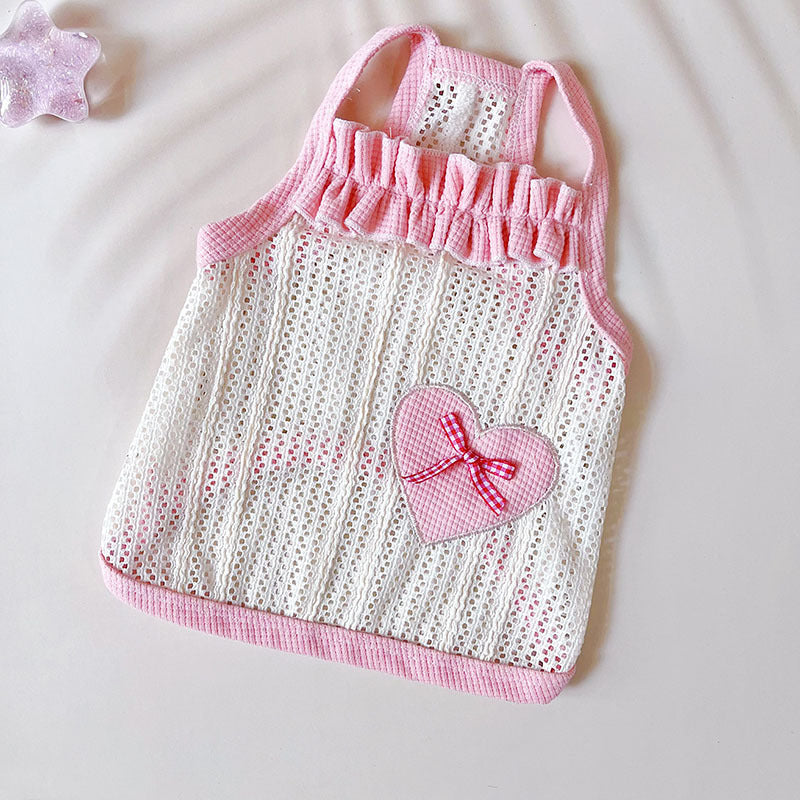 Cool Breathable Sweetheart Embroidered Vest Pet Cat Dog Clothes
