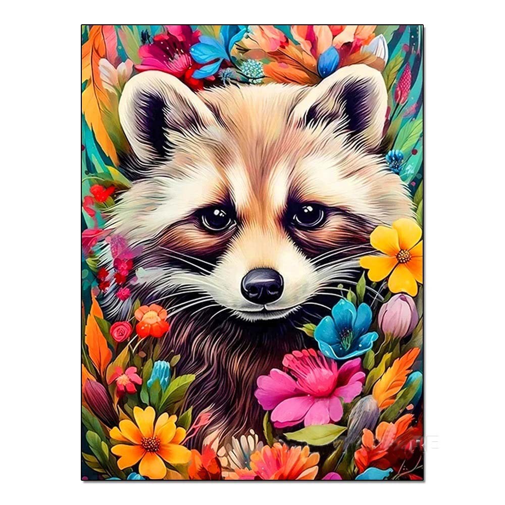 DIY Handmade Diamond Painting With Colorful Animals And Full Diamonds