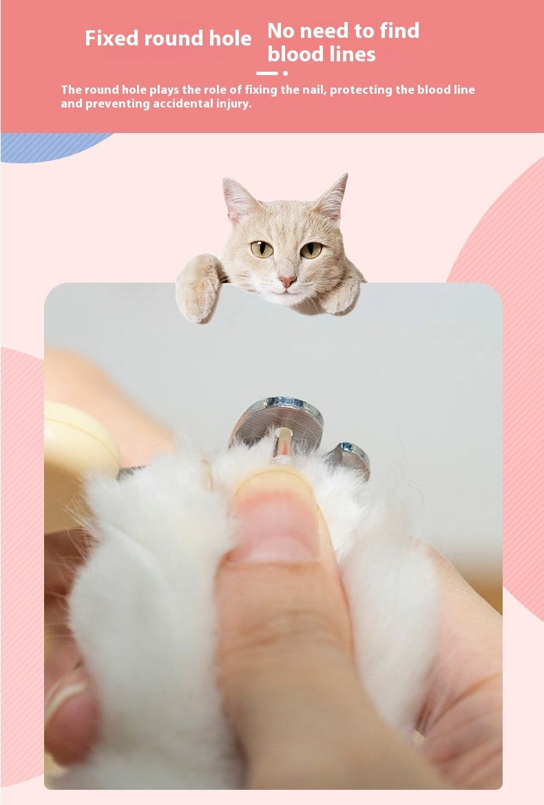 Pet Round Hole Limit Anti-shear Blood Line Cat Nail Scissors