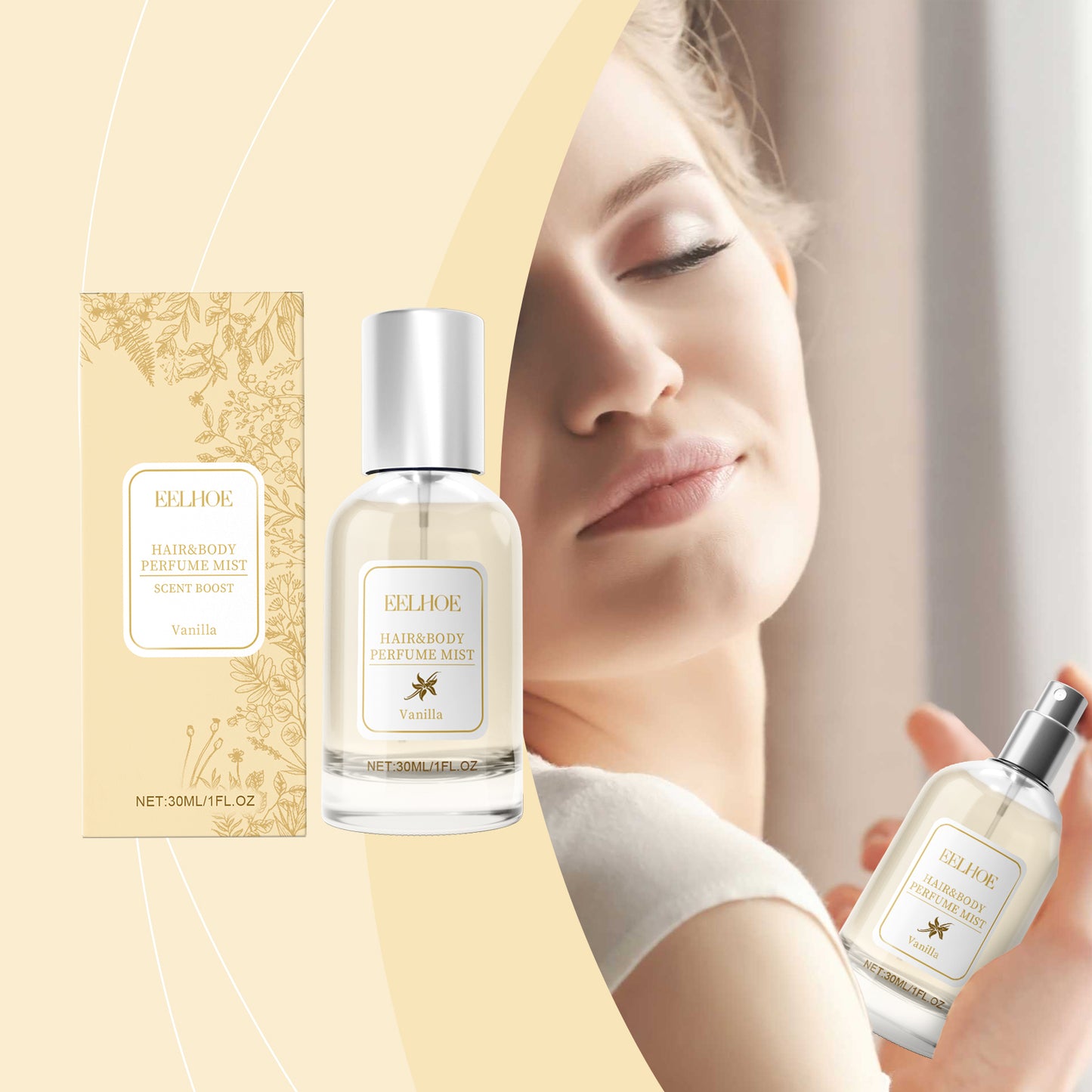 Vanilla Body Hair Perfume Spray Long-Lasting Light Fragrance Fresh Floral Fragrance Ladies Niche Perfume Spray