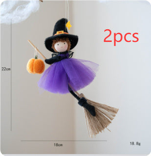 Halloween Decoration Broom Girl Angel Pendant