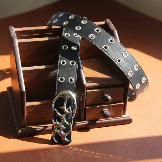 Men's Couple Fashion Korean Style Hollow Punk Pants Belt