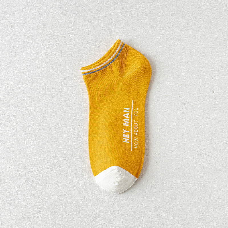 Men's Socks Shallow Mouth Cotton Spring Autumn