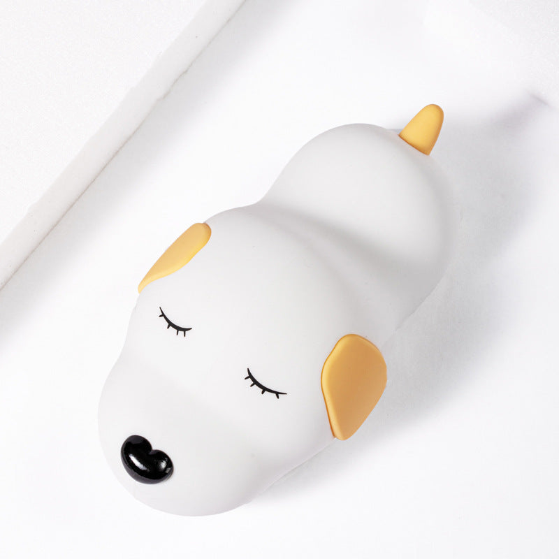 Silicone Night Lamp Cartoon Two-color Cute Dog Charging Home