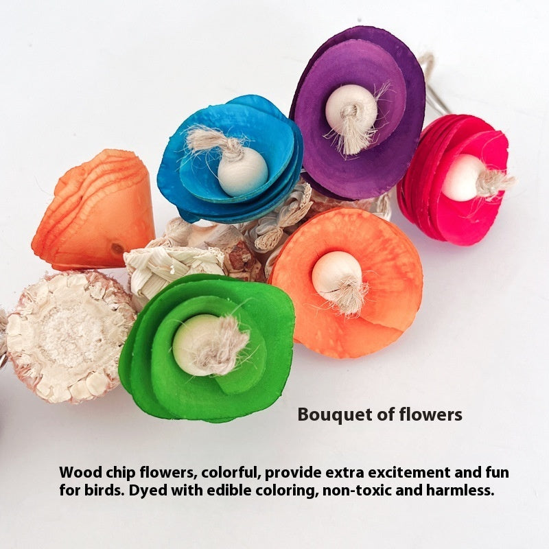 Natural Material Parrot Toy Birdcage Pendant