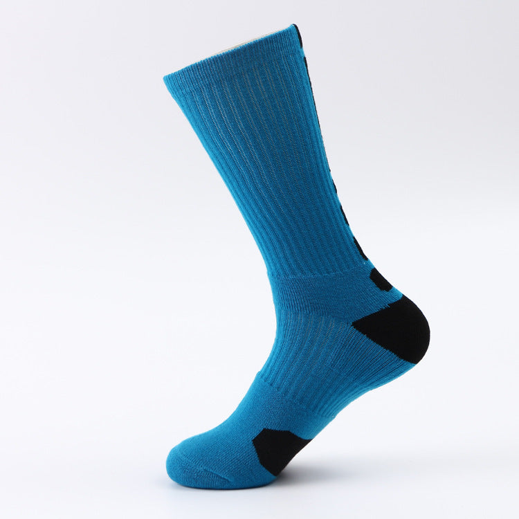 Classic High Top Towel Bottom Sports Socks Terry Thickening Antiskid Elite Basketball Socks Men's High Tube Socks