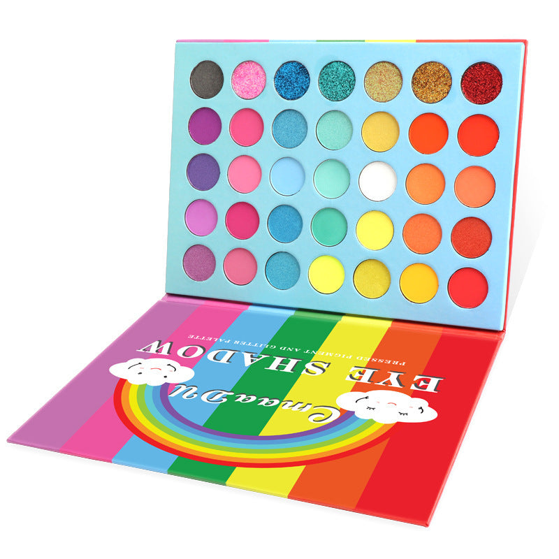 Metal Waterproof 35 Color Rainbow Matte Eyeshadow