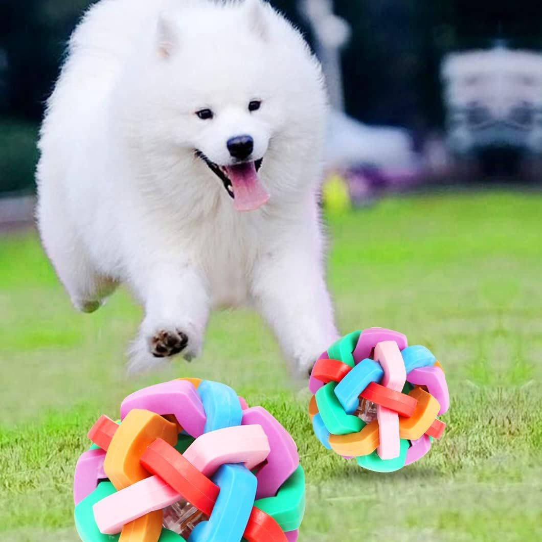 Light Up Dog Balls Sounds Bells Dog Ball Flashing Dog Chew Toys Jumping Interactive Play Balls Colorful Dog Ball For Cats Small Medium Large Dogs