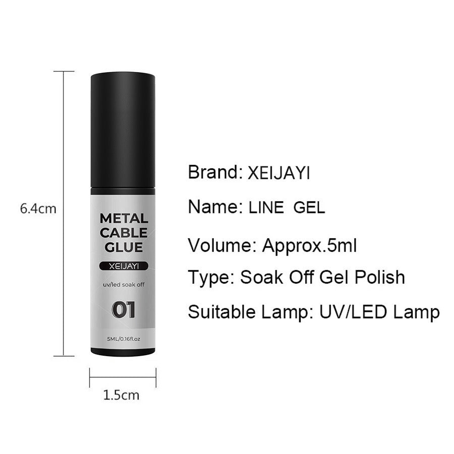 5ml Nail Metal Cable Adhesive Hoy Edge Painted