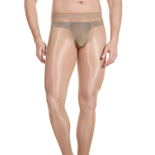 Large Size Oily Pantyhose Plus-sized U-shaped Bag Stockings Shiny Transparent Ultra-thin High Stretch Yarn Smooth