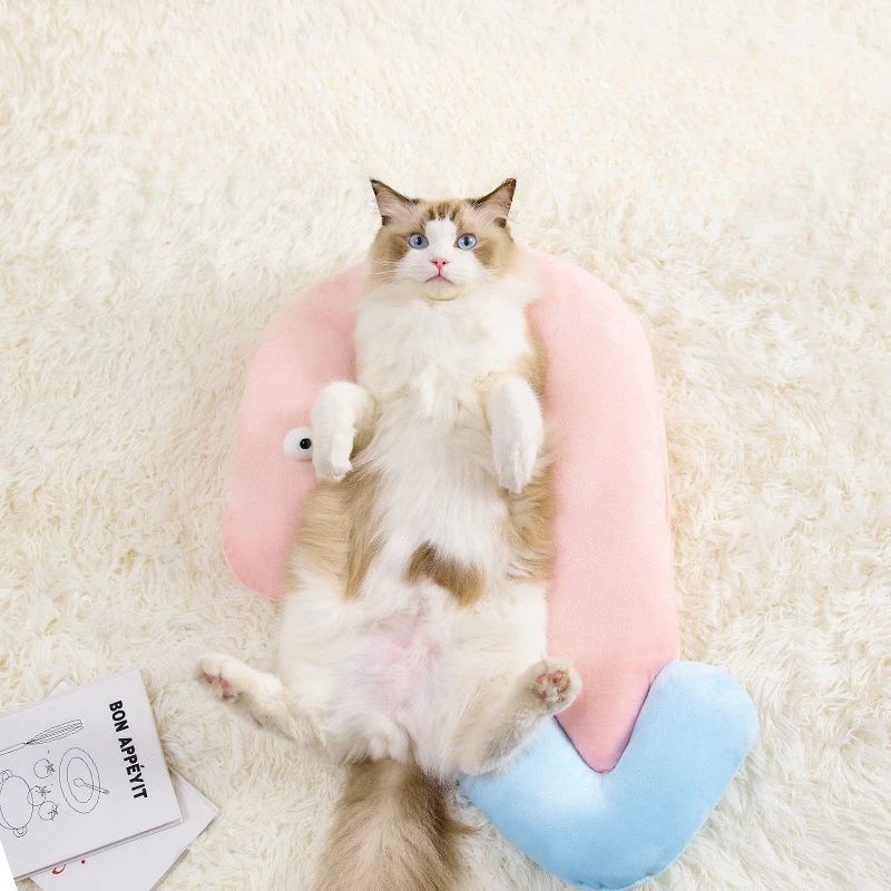 Cute Cat Eye Pillow Pet Neck Support Sleeping Pillow For All Seasons Cat And Dogs Supplies Pet Accessories Dog Kennel Cat House