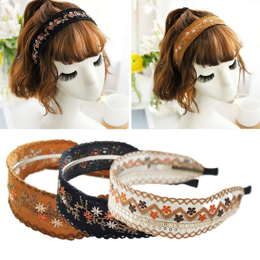 Embroidered lace headband