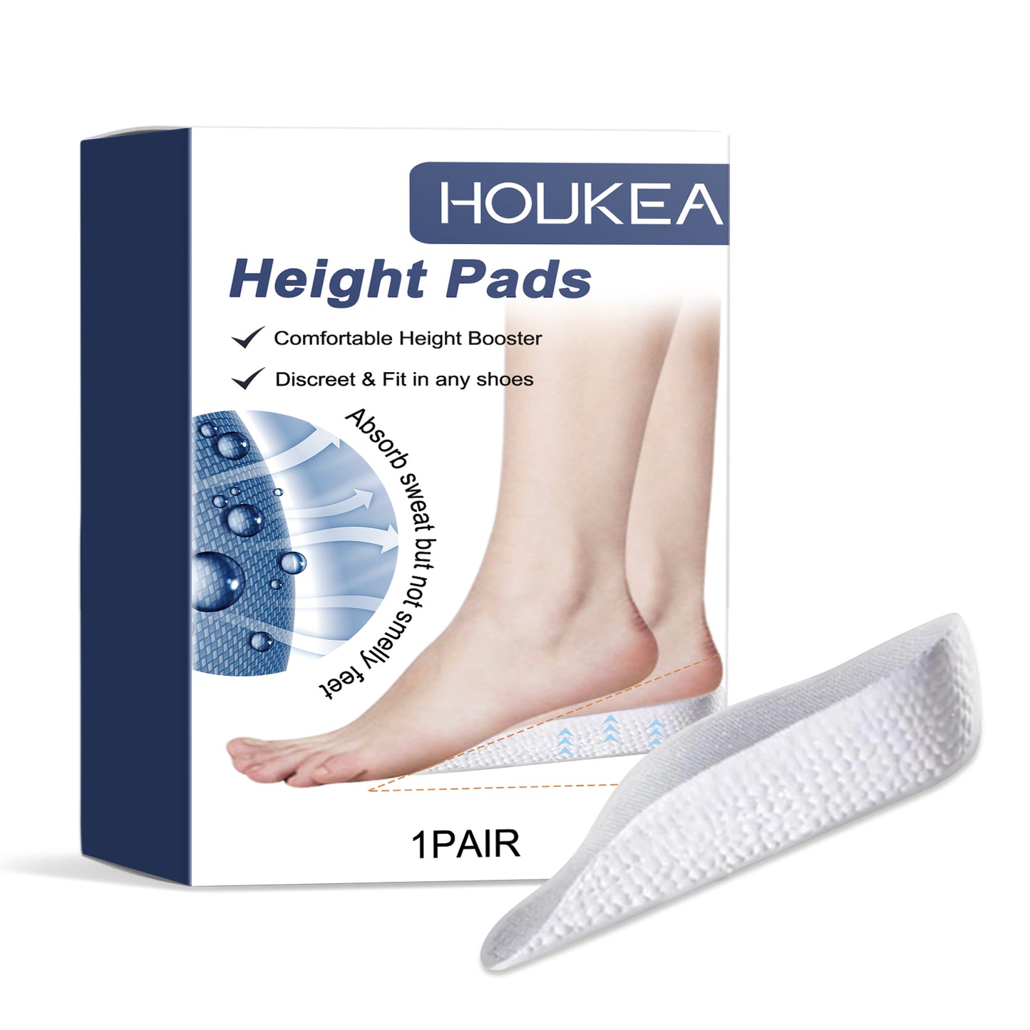 Houkea Insole Outdoor Non-Slip Wear Resistant Support Comfortable Invisible Body Care Durable Lightweight Breathable Insole