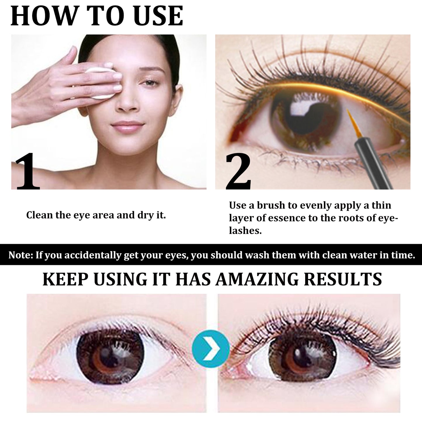 EELHOE Eyelash Serum, Natural Beauty Curl Black Thick Slender Long Gentle Not Easily Stained Mascara