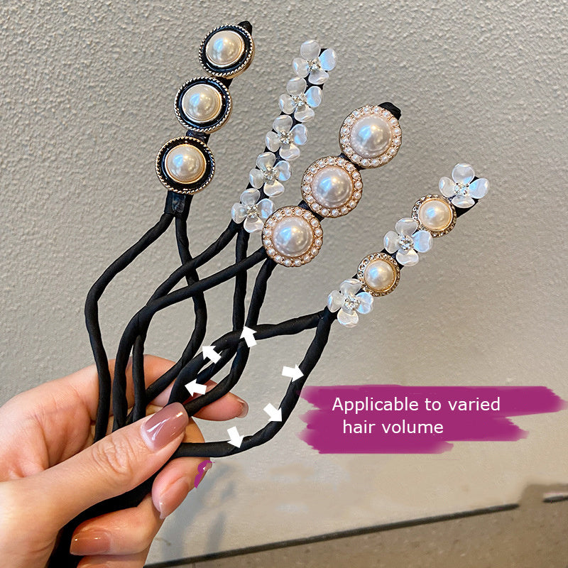 Simple Fluffy Bun Half Bun Hair Tie Elastic Lazy Flower Bud Hairpin Hair Accessories